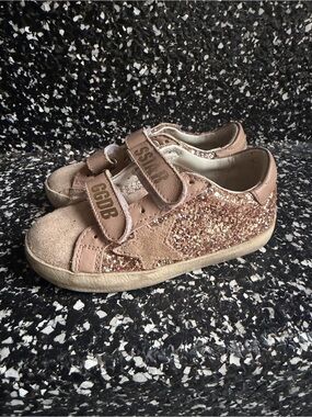 EUC Golden Goose Little Girl's Old School Glitter Low-Top Sneakers Size 25